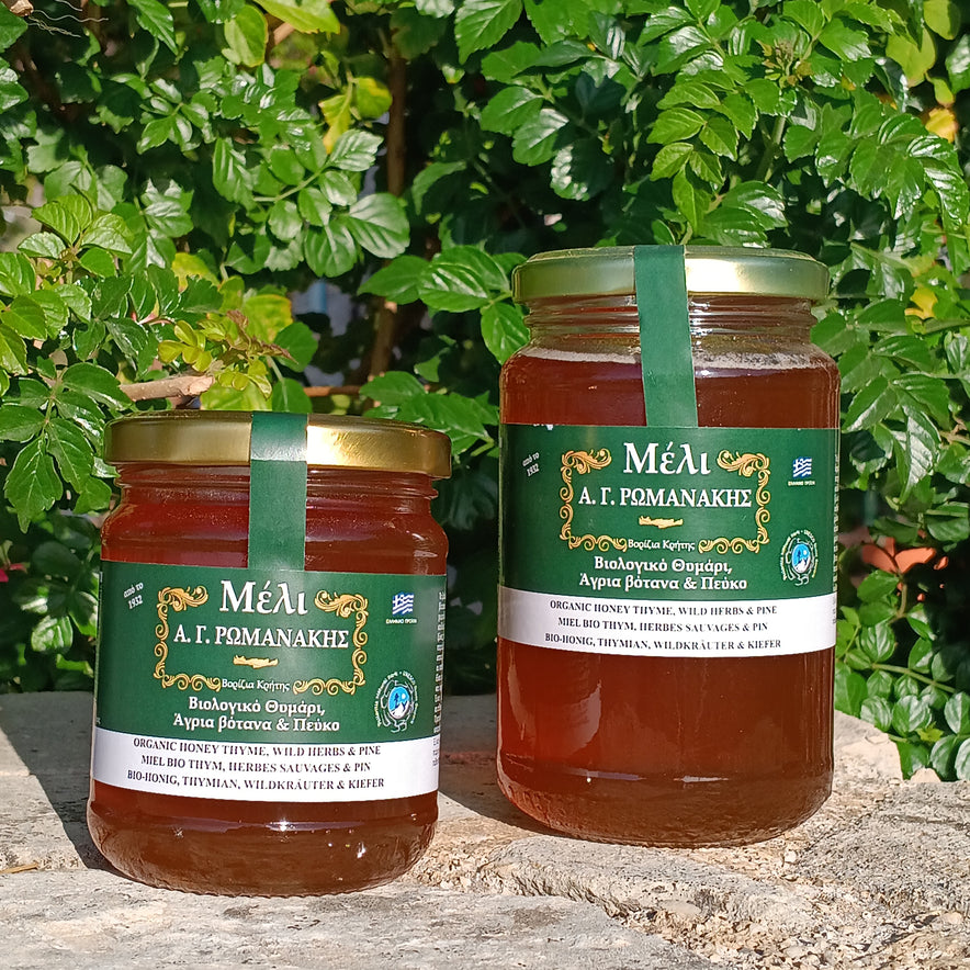 Image for Βιολογικό κρητικό μέλι με θυμάρι, πεύκο και άγρια ​​βότανα